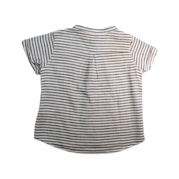 A White Short Sleeve Shirts from Nanos in size 4T for boy. (Back View)