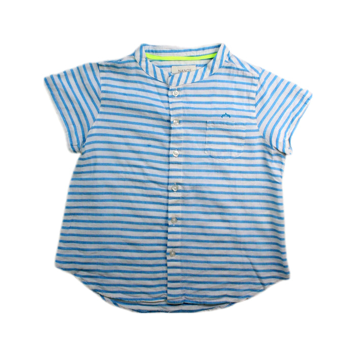 A Blue Short Sleeve Shirts from Nanos in size 4T for boy. (Front View)