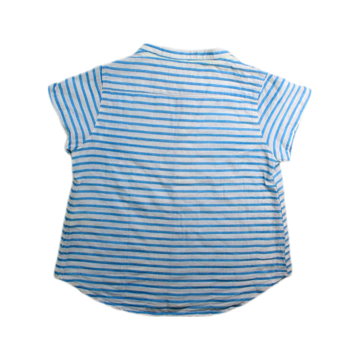 A Blue Short Sleeve Shirts from Nanos in size 4T for boy. (Back View)