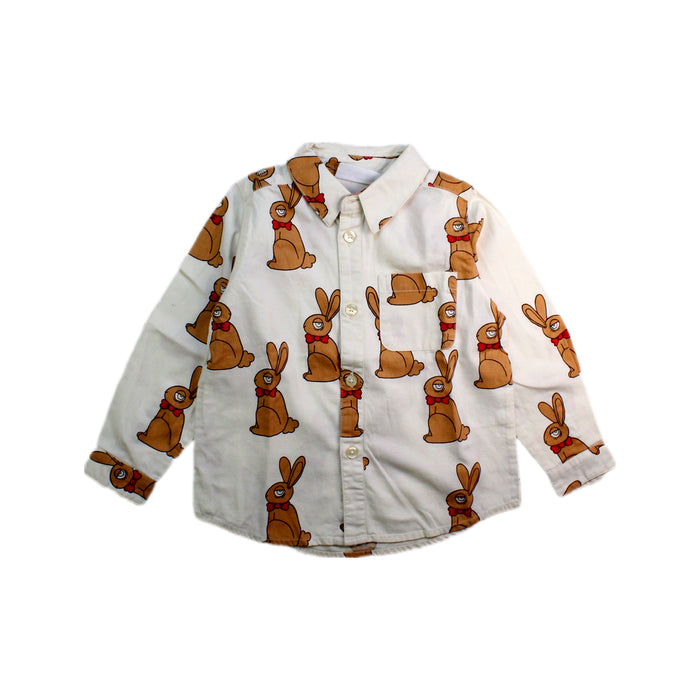 A White Long Sleeve Shirts from Mini Rodini in size 2T for boy. (Front View)