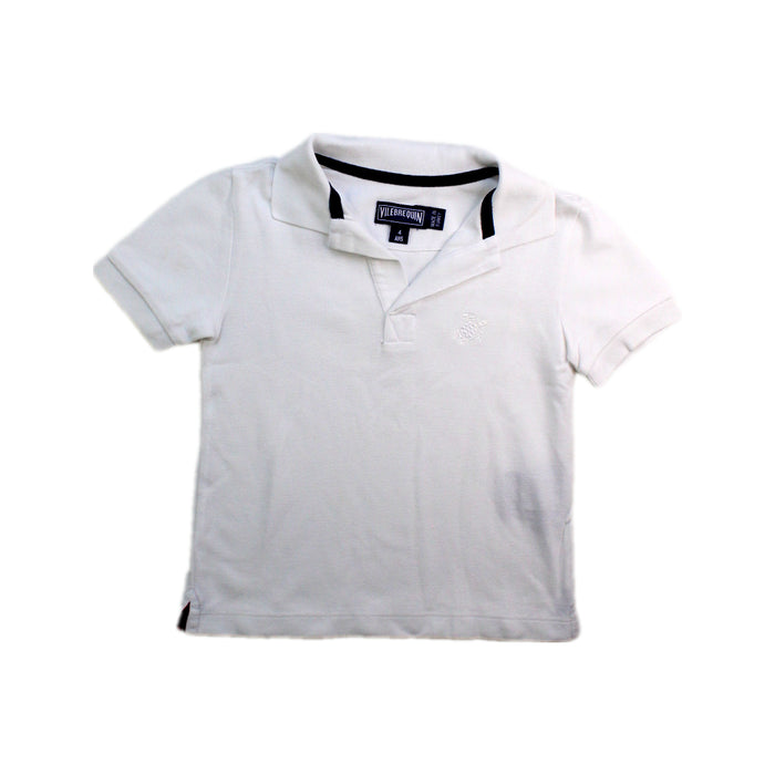 A White Short Sleeve Polos from Vilebrequin in size 4T for boy. (Front View)