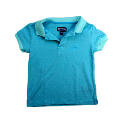 A Blue Short Sleeve Polos from Vilebrequin in size 4T for boy. (Front View)