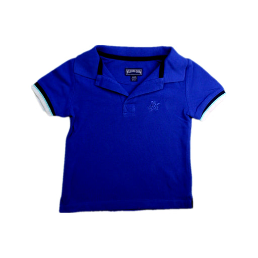 A Blue Short Sleeve Polos from Vilebrequin in size 4T for boy. (Front View)