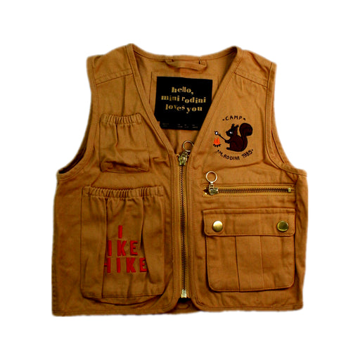 A Brown Outerwear Vests from Mini Rodini in size 2T for neutral. (Front View)