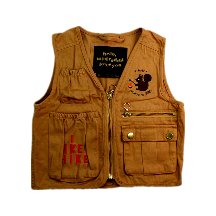 A Brown Outerwear Vests from Mini Rodini in size 2T for neutral. (Front View)