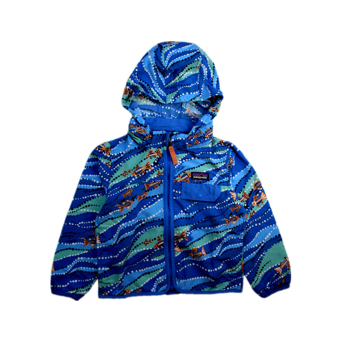 A Blue Rain Jackets from Patagonia in size 3T for boy. (Front View)