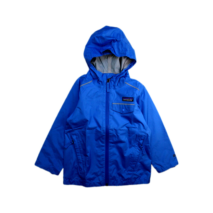 A Blue Rain Jackets from Patagonia in size 3T for boy. (Front View)