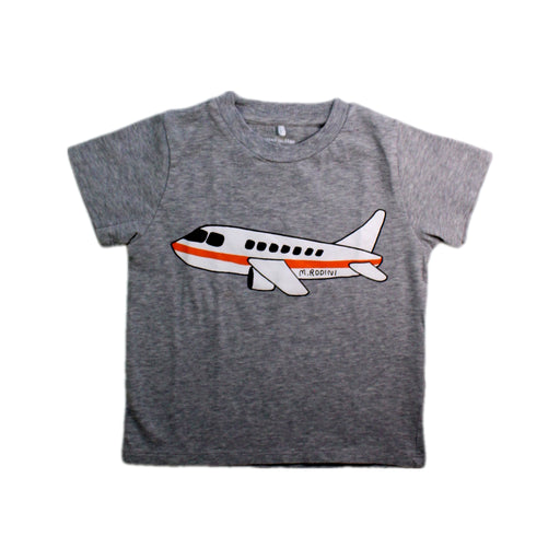 A Grey Short Sleeve T Shirts from Mini Rodini in size 4T for boy. (Front View)