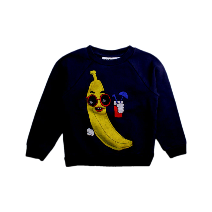 A Navy Crewneck Sweatshirts from Mini Rodini in size 3T for boy. (Front View)