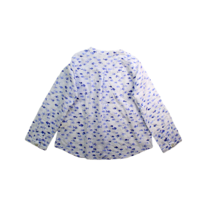 A Blue Long Sleeve Shirts from Nanos in size 4T for boy. (Back View)