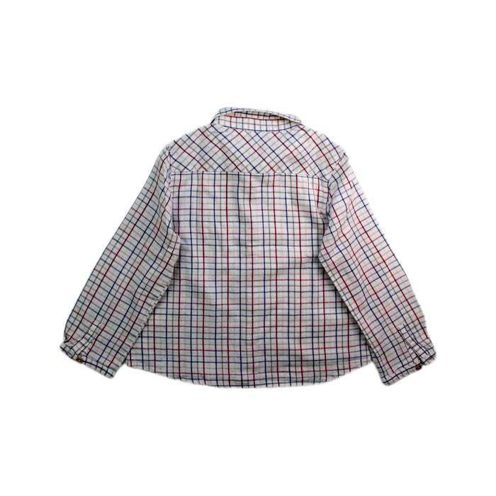A White Long Sleeve Shirts from Nanos in size 3T for boy. (Back View)