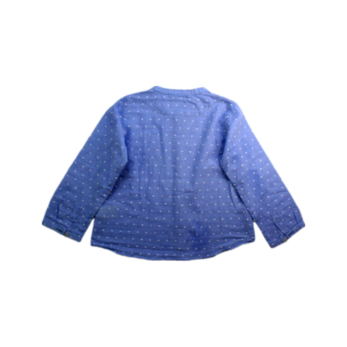 A Blue Long Sleeve Shirts from Nanos in size 3T for boy. (Back View)