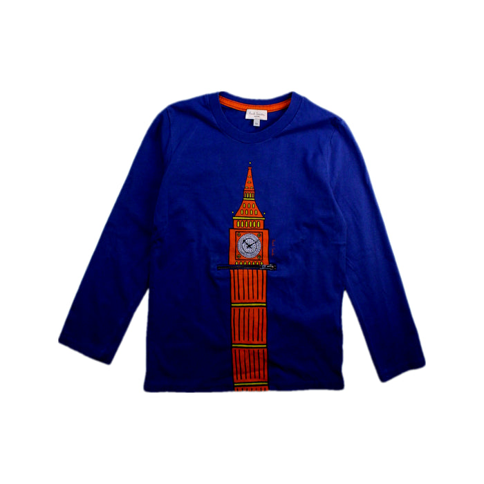 A Blue Long Sleeve T Shirts from Paul Smith in size 6T for boy. (Front View)
