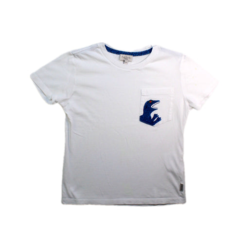 A White Short Sleeve T Shirts from Paul Smith in size 5T for boy. (Front View)