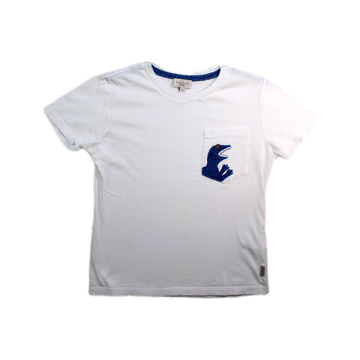 A White Short Sleeve T Shirts from Paul Smith in size 5T for boy. (Front View)
