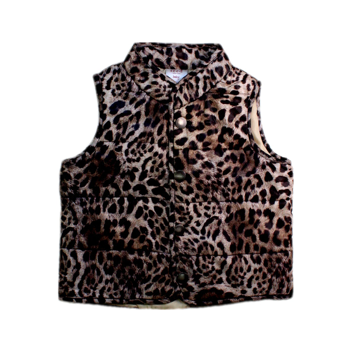 A Black Outerwear Vests from Seed in size 6-12M for girl. (Front View)
