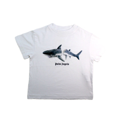 A White Short Sleeve T Shirts from Palm Angels in size 4T for boy. (Front View)