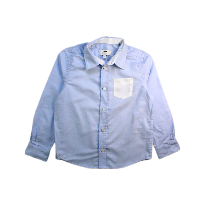 A Blue Long Sleeve Shirts from Cyrillus in size 4T for boy. (Front View)