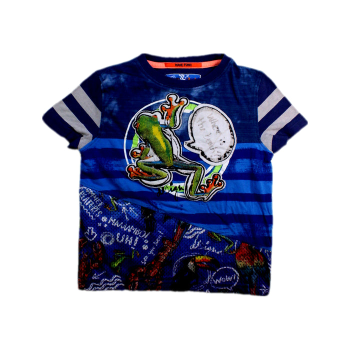 A Blue Short Sleeve T Shirts from Desigual in size 3T for boy. (Front View)