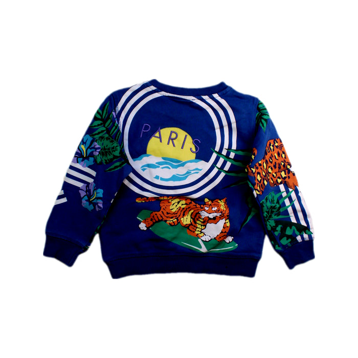 A Blue Crewneck Sweatshirts from Kenzo in size 4T for boy. (Back View)