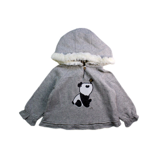 A Grey Hooded Sweatshirts from Nanos in size 3T for girl. (Front View)