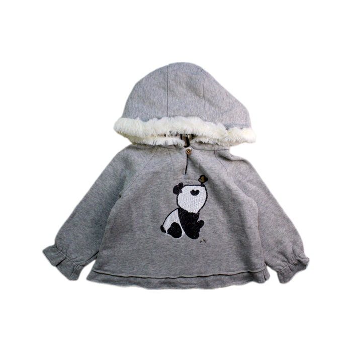 A Grey Hooded Sweatshirts from Nanos in size 3T for girl. (Front View)