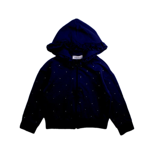 A Navy Hooded Sweatshirts from Monnalisa in size 4T for girl. (Front View)