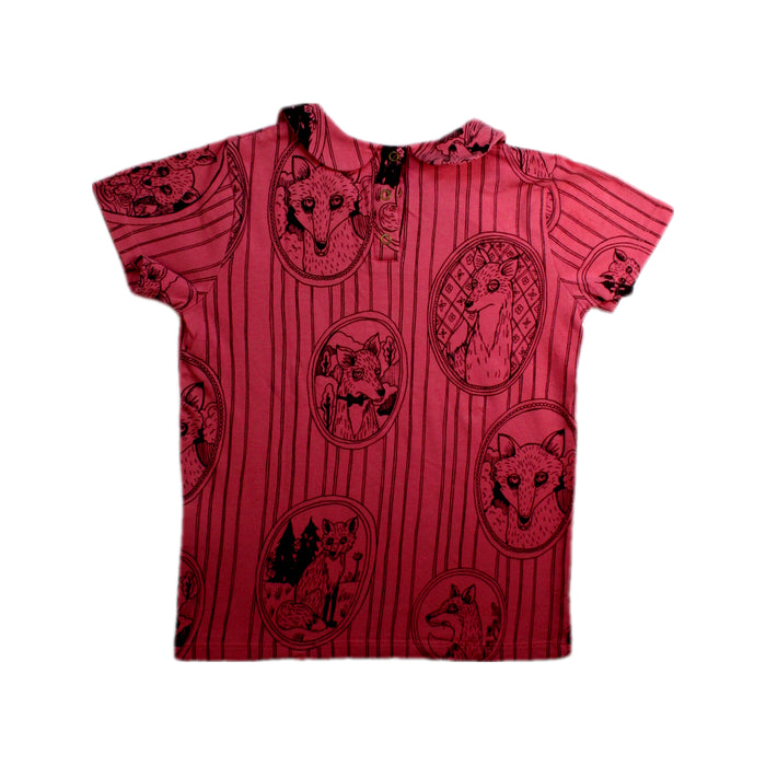 A Red Short Sleeve T Shirts from Mini Rodini in size 3T for girl. (Back View)