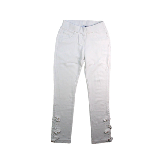 A White Jeggings from Simonetta in size 6T for girl. (Front View)