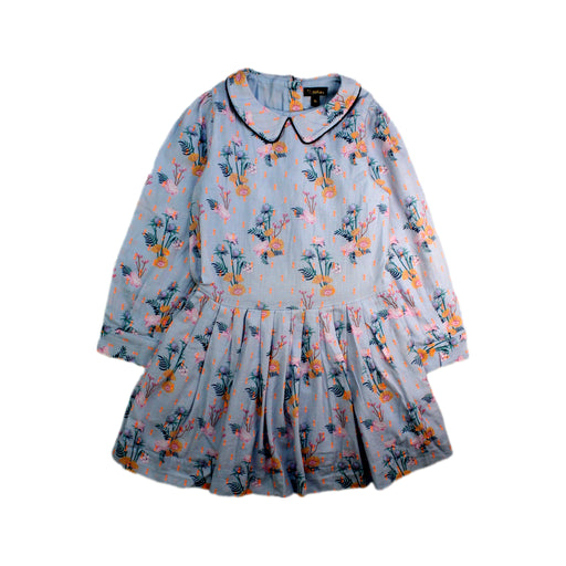 A Blue Long Sleeve Dresses from Velveteen in size 6T for girl. (Front View)