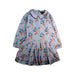A Blue Long Sleeve Dresses from Velveteen in size 6T for girl. (Front View)