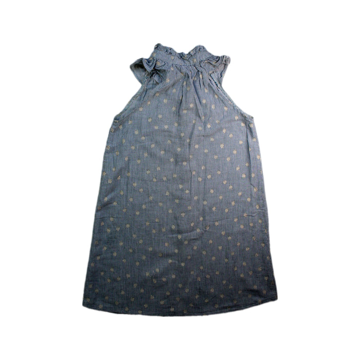 A Blue Sleeveless Dresses from Excuse My French in size 8Y for girl. (Back View)