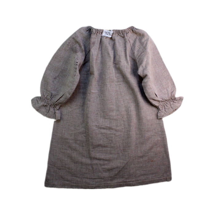 A Beige Long Sleeve Dresses from and the little dog laughed in size 4T for girl. (Back View)