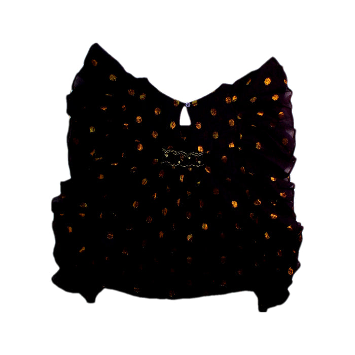 A Black Sleeveless Tops from Velveteen in size 6T for girl. (Back View)