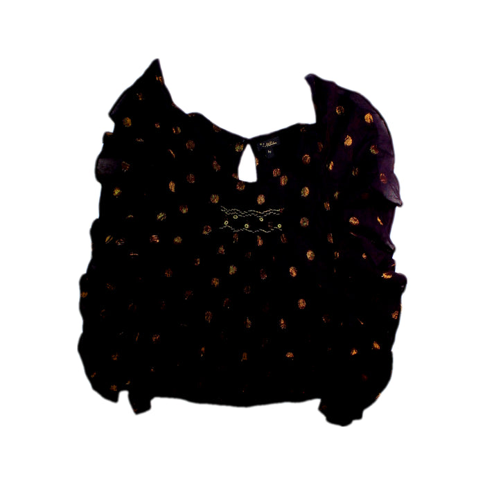 A Black Sleeveless Tops from Velveteen in size 4T for girl. (Front View)