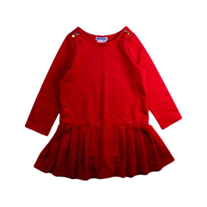 A Red Long Sleeve Dresses from Jacadi in size 3T for girl. (Front View)