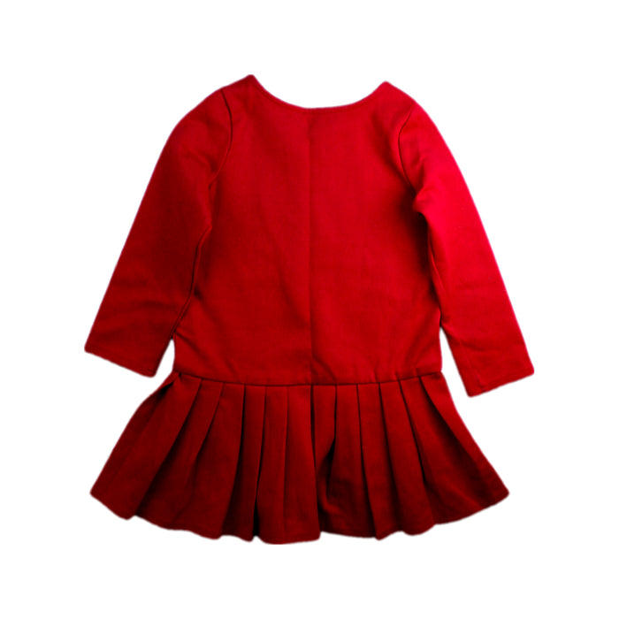 A Red Long Sleeve Dresses from Jacadi in size 3T for girl. (Back View)
