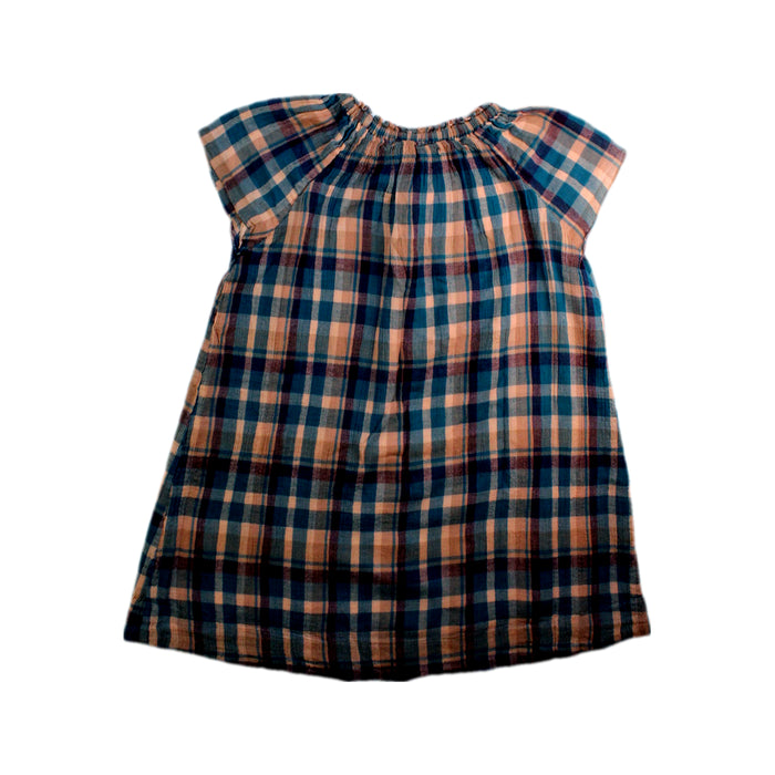 A Blue Short Sleeve Dresses from Velveteen in size 5T for girl. (Back View)