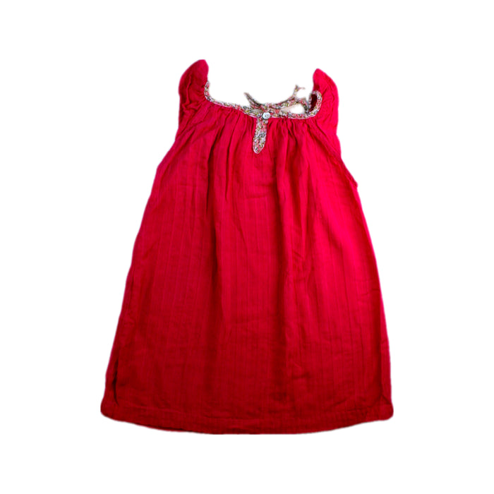 A Red Sleeveless Dresses from Little Mercerie in size 3T for girl. (Back View)