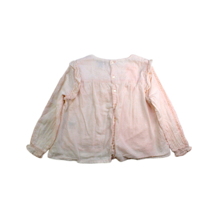 A Pink Long Sleeve Tops from Velveteen in size 5T for girl. (Back View)