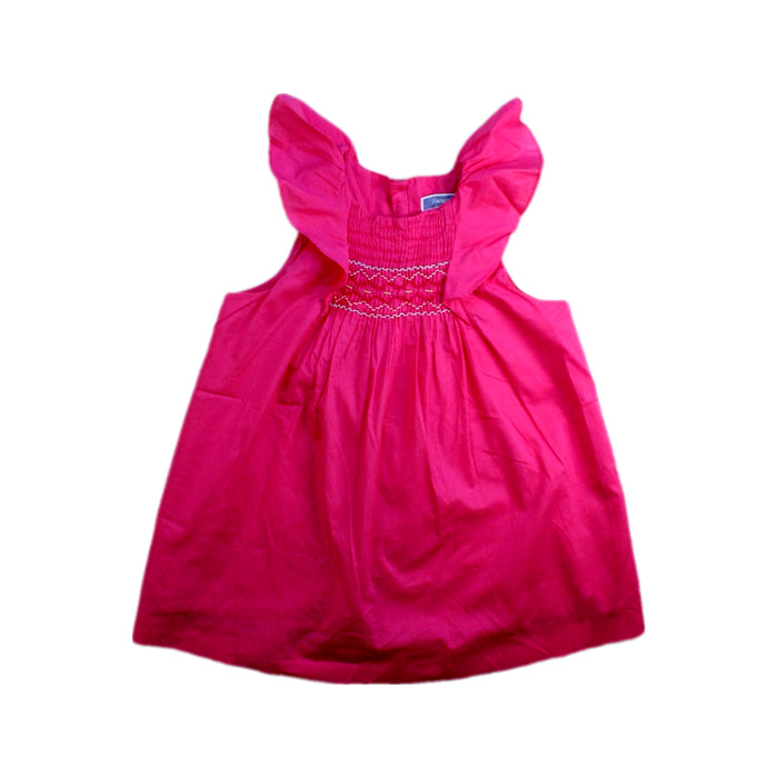 A Pink Sleeveless Dresses from Jacadi in size 12-18M for girl. (Front View)