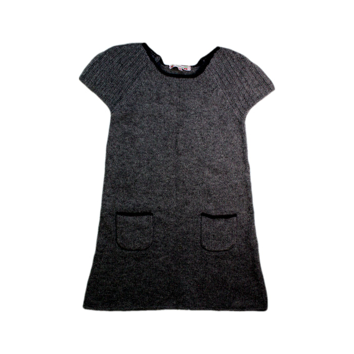 A Grey Sweater Dresses from Bonpoint in size 8Y for girl. (Front View)