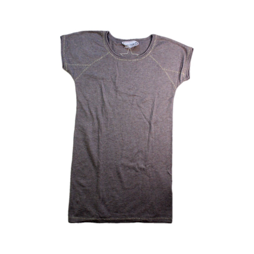 A Beige Short Sleeve Dresses from Excuse My French in size 6T for girl. (Front View)