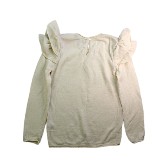 A Ivory Long Sleeve Tops from Velveteen in size 8Y for girl. (Back View)