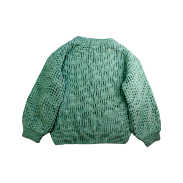A Green Knit Sweaters from Global  Work in size 8Y for girl. (Back View)