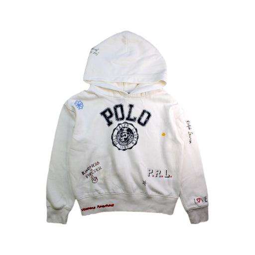 A White Hooded Sweatshirts from Polo Ralph Lauren in size 8Y for girl. (Front View)