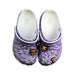A Purple Slip Ons from Crocs in size 5T for girl. (Back View)
