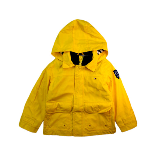 A Yellow Rain Jackets from Tommy Hilfiger in size 2T for boy. (Front View)
