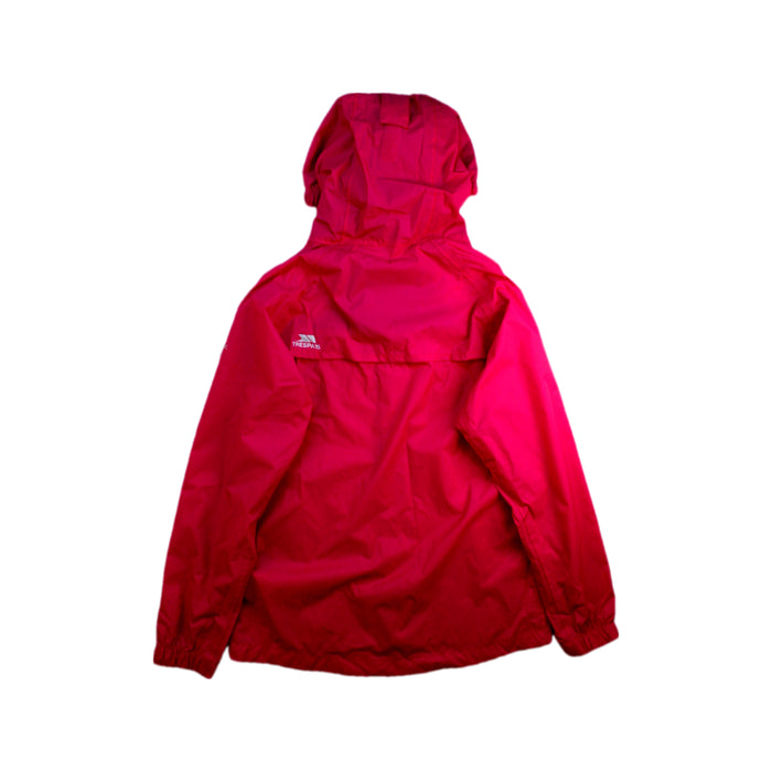 A Pink Rain Jackets from Trespass in size 7Y for girl. (Back View)