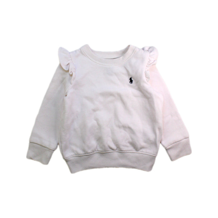 A White Crewneck Sweatshirts from Polo Ralph Lauren in size 2T for girl. (Front View)